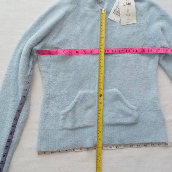 Cabi 760 Sweater Hoodie Zip Front Light Blue - Picture 9 of 10